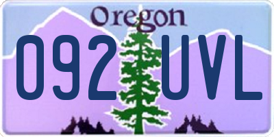 OR license plate 092UVL
