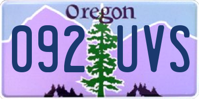 OR license plate 092UVS