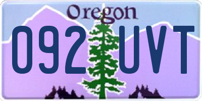 OR license plate 092UVT