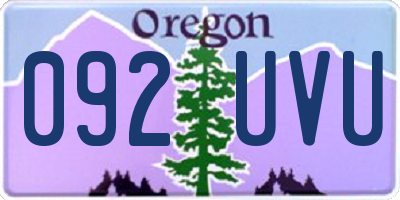 OR license plate 092UVU