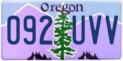 OR license plate 092UVV