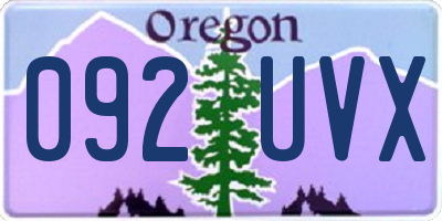 OR license plate 092UVX
