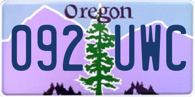 OR license plate 092UWC