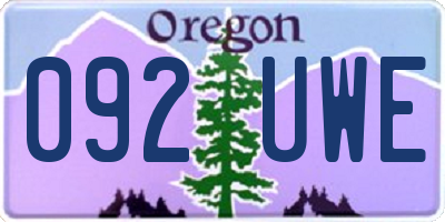 OR license plate 092UWE