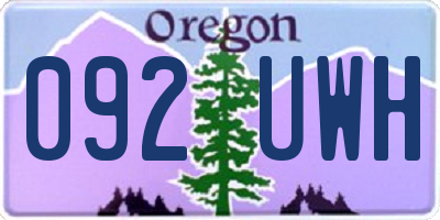 OR license plate 092UWH