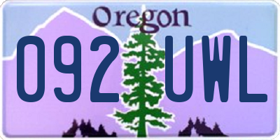 OR license plate 092UWL