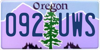 OR license plate 092UWS