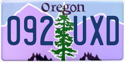 OR license plate 092UXD