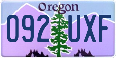 OR license plate 092UXF