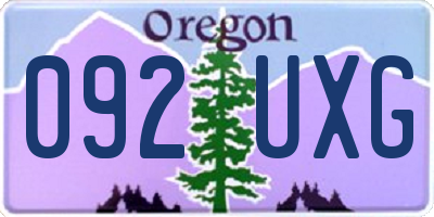 OR license plate 092UXG