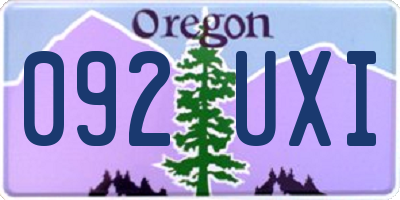 OR license plate 092UXI