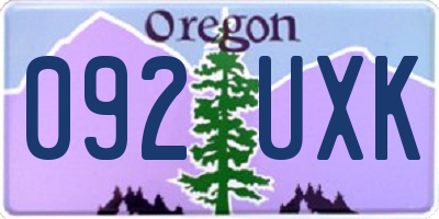 OR license plate 092UXK