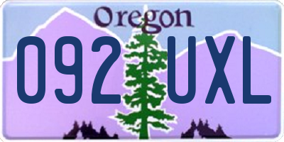 OR license plate 092UXL