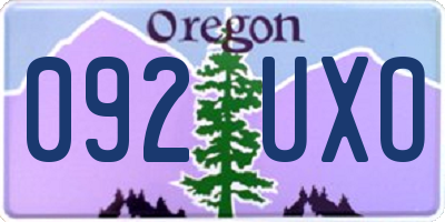 OR license plate 092UXO