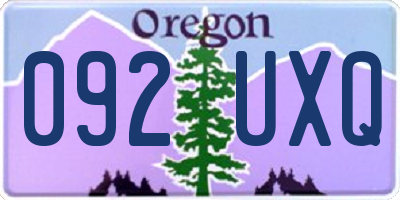 OR license plate 092UXQ