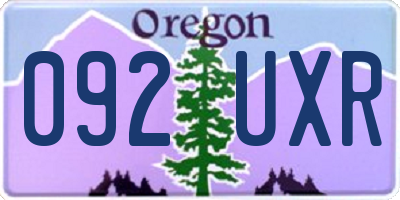 OR license plate 092UXR