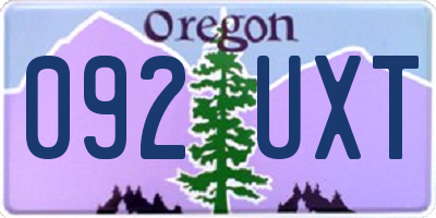 OR license plate 092UXT