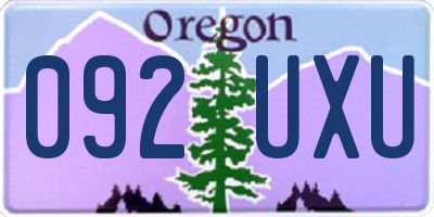 OR license plate 092UXU