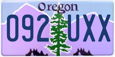 OR license plate 092UXX
