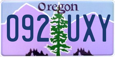 OR license plate 092UXY