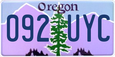 OR license plate 092UYC