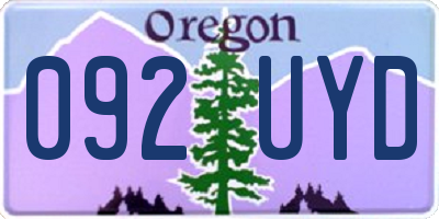 OR license plate 092UYD