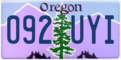 OR license plate 092UYI