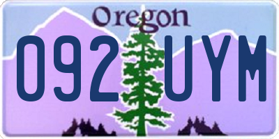 OR license plate 092UYM