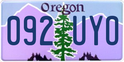 OR license plate 092UYO