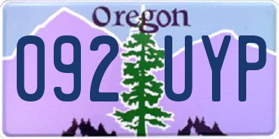 OR license plate 092UYP