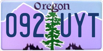 OR license plate 092UYT