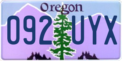OR license plate 092UYX