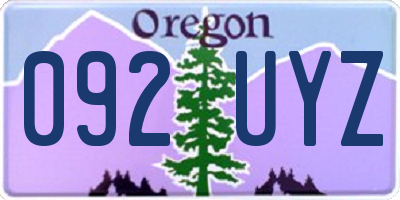 OR license plate 092UYZ