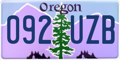 OR license plate 092UZB