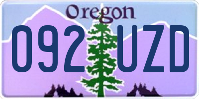 OR license plate 092UZD