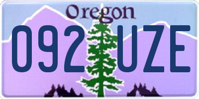 OR license plate 092UZE