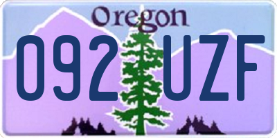 OR license plate 092UZF