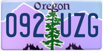 OR license plate 092UZG