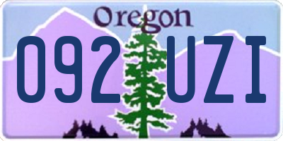 OR license plate 092UZI
