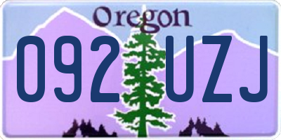 OR license plate 092UZJ