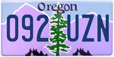 OR license plate 092UZN