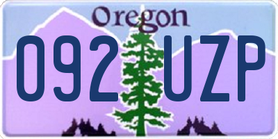 OR license plate 092UZP