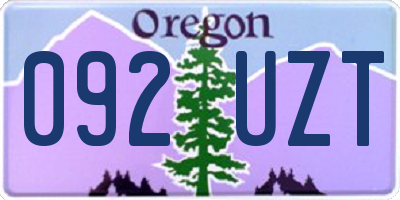 OR license plate 092UZT