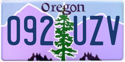 OR license plate 092UZV