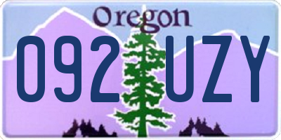 OR license plate 092UZY