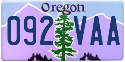 OR license plate 092VAA
