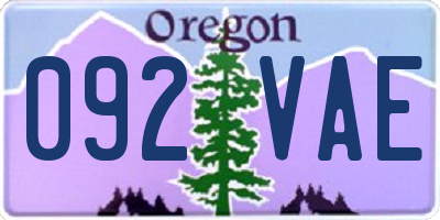 OR license plate 092VAE