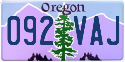OR license plate 092VAJ