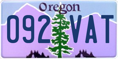 OR license plate 092VAT
