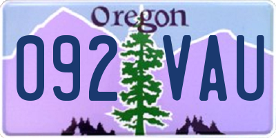 OR license plate 092VAU